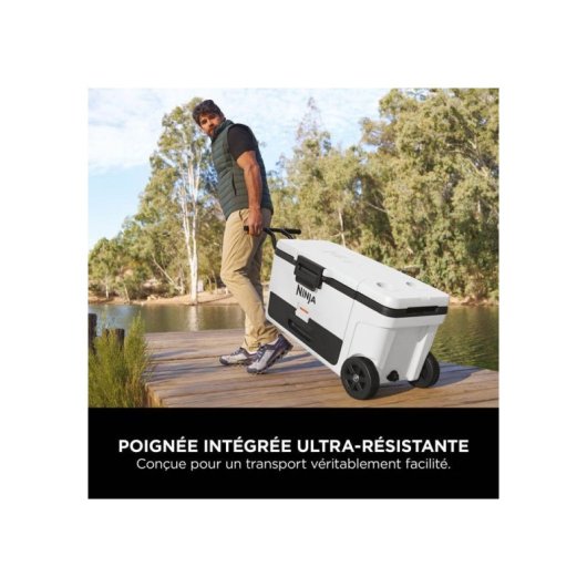 Ninja Frostvault Fb265euukwh Caja Térmica Rodante 61 L Zona Seca Sin Electricidad, Color Cloud White, Ruedas Todoterreno Y Tapa Con Cierre