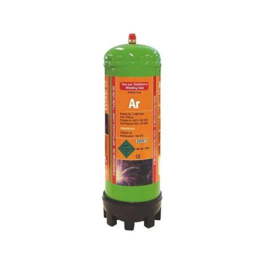 Gys Botella Desechable De Gas Argón Puro Ar 100, 2,2 L Y 100 Bar, Para Tig Y Mig/mag, Ar 100, Ligera Y Compacta