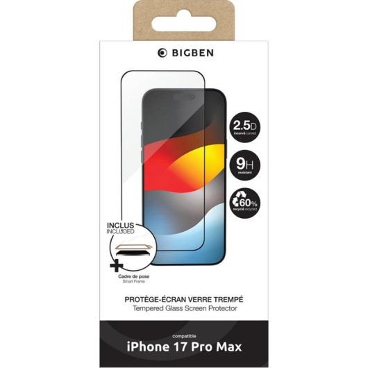 Pellicola Vetro Temperato BigBen SmartFrame™ 9H iPhone 17 Pro Max