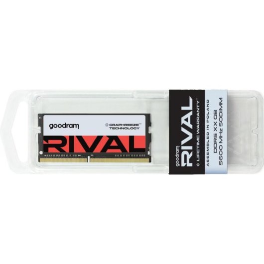 Memória RAM Goodram RIVAL 32GB 2x16GB DDR5 5600MHz CL40 SO-DIMM Vermelha