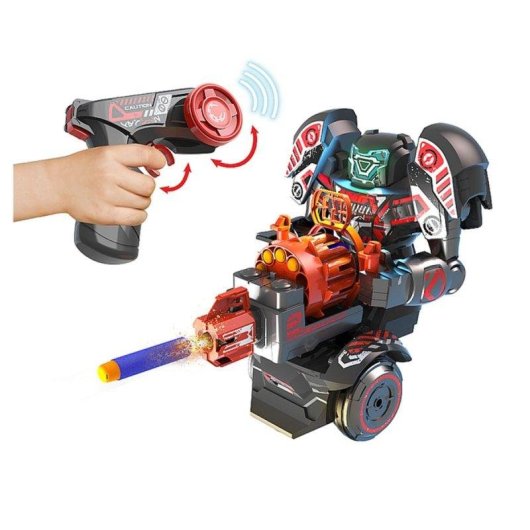 Robot de acción Silverlit Rapidfire 2 en 1 teledirigido con bláster y dardos de espuma