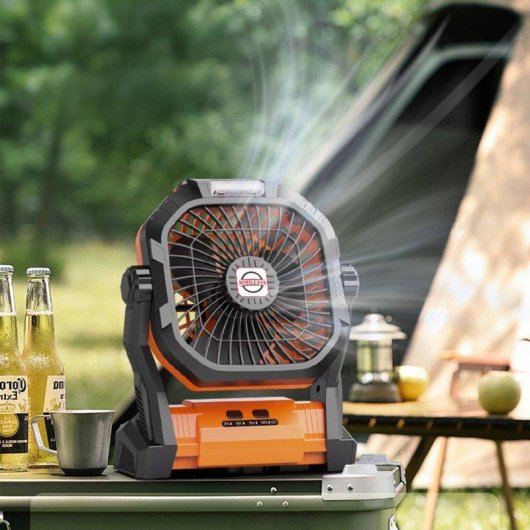 Mini Ventilador Dam Electronics P50 15W 4 Velocidades Motor Sin Escobillas LED Powerbank 7800mAh Ángulo Ajustable
