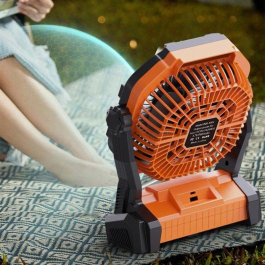 Mini Ventilador Dam Electronics P50 15W 4 Velocidades Motor Sin Escobillas LED Powerbank 7800mAh Ángulo Ajustable