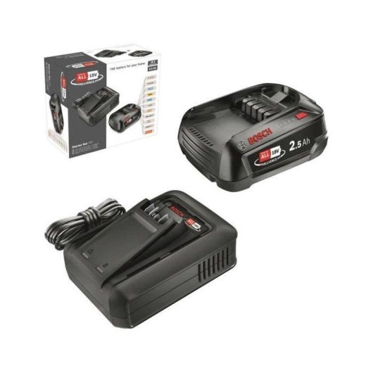 Pack Bateria Bosch 18V 2,5Ah Li-ion e Carregador AL 18V-44