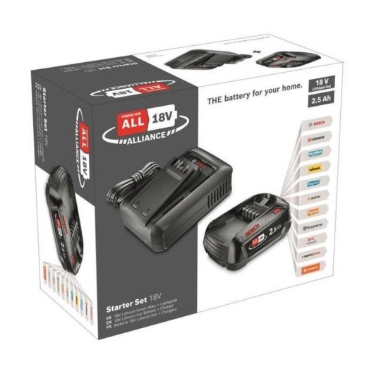 Pack Bateria Bosch 18V 2,5Ah Li-ion e Carregador AL 18V-44