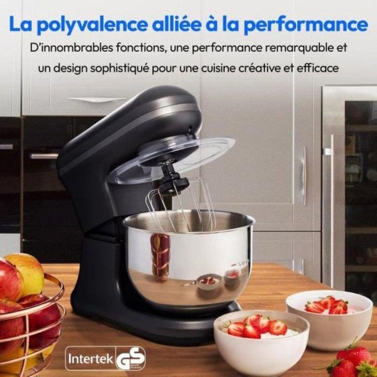 Robot Pâtissier Medion MD18420 1200W 5L 8 Vitesses + Pulse Écran Tactile Noir