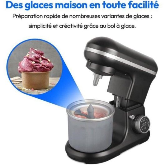 Robot Pâtissier Medion MD18420 1200W 5L 8 Vitesses + Pulse Écran Tactile Noir