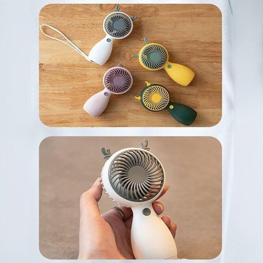 Mini Ventilador de Mano Dam Electronics Verde 5W USB Recargable Portátil Compacto