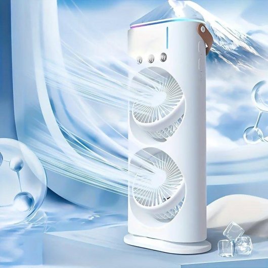 Coluna de Ar Dam Electronics Cabeça Dupla 5W 3 Velocidades Nebulizador RGB Comando
