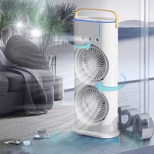 Coluna de Ar Dam Electronics Cabeça Dupla 5W 3 Velocidades Nebulizador RGB Comando
