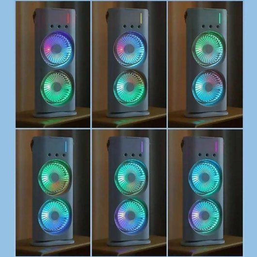 Coluna de Ar Dam Electronics Cabeça Dupla 5W 3 Velocidades Nebulizador RGB Comando