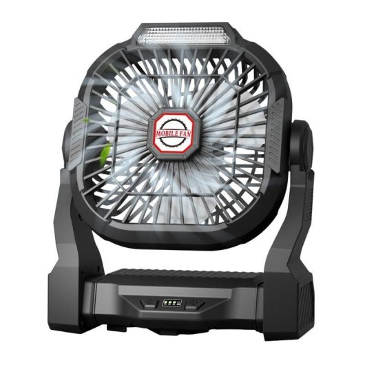 Mini Ventilador Dam Electronics P18 15W 4 Velocidades Motor DC Luz LED Powerbank 5200mAh Inalámbrico