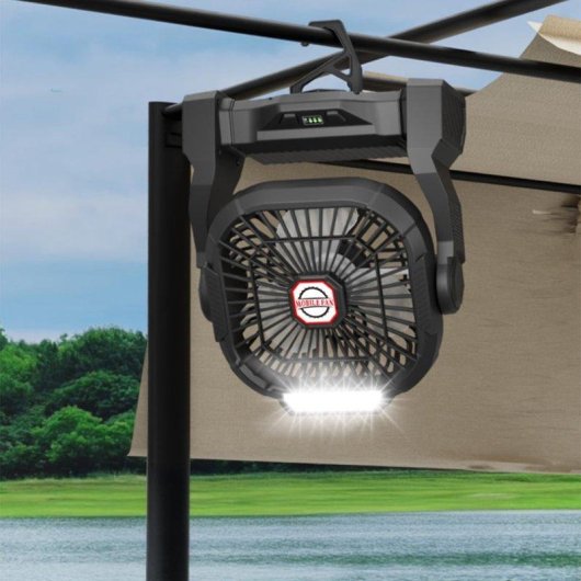 Mini Ventilador Dam Electronics P18 15W 4 Velocidades Motor DC Luz LED Powerbank 5200mAh Inalámbrico