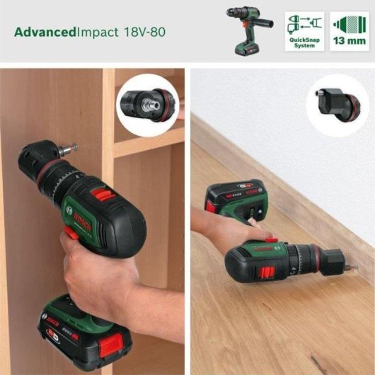Trapano Avvitatore a Percussione Bosch AdvancedImpact 18V-80 QuickSnap Brushless 82 Nm