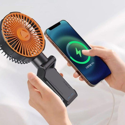Mini Ventilateur Portable Dam Electronics A20 6W 4 Vitesses LED 5200mAh Noir