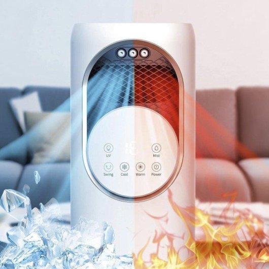 Säulenventilator Ohne Flügel Dam Electronics Q9 1800W Heizen Kühlen 1,2L Tank Fernbedienung