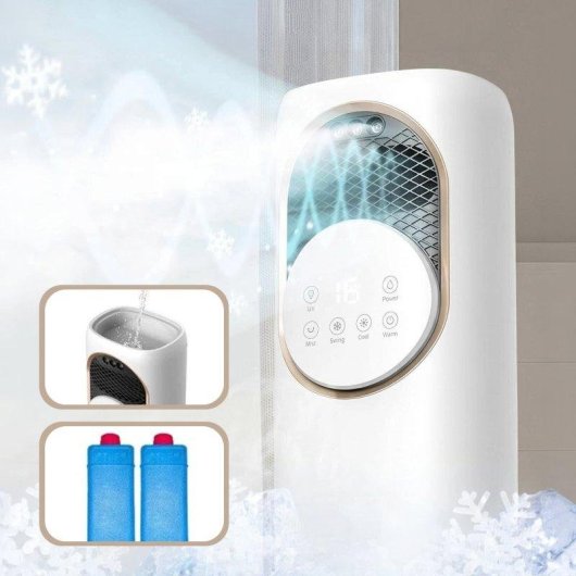 Säulenventilator Ohne Flügel Dam Electronics Q9 1800W Heizen Kühlen 1,2L Tank Fernbedienung