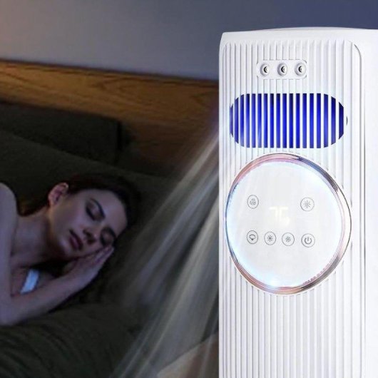 Turmventilator Ohne Flügel Dam Electronics Q8 2000W Heizen Kühlen Wassertank 1,2L Fernbedienung