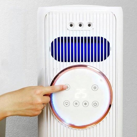 Turmventilator Ohne Flügel Dam Electronics Q8 2000W Heizen Kühlen Wassertank 1,2L Fernbedienung