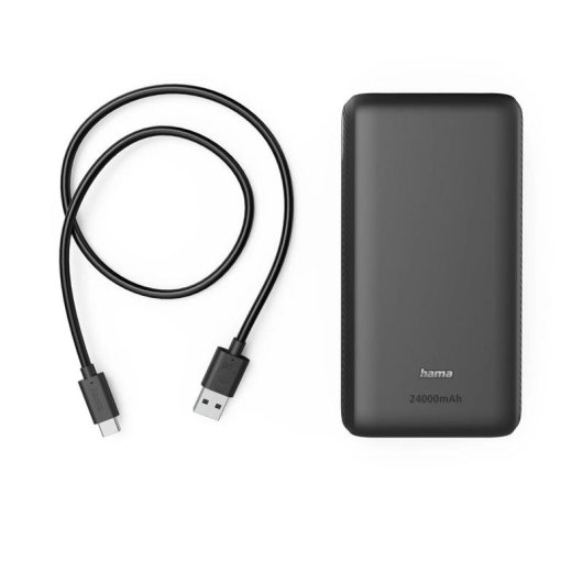 Bateria Externa Hama 24000 mAh Carga Rápida USB-C Antracite