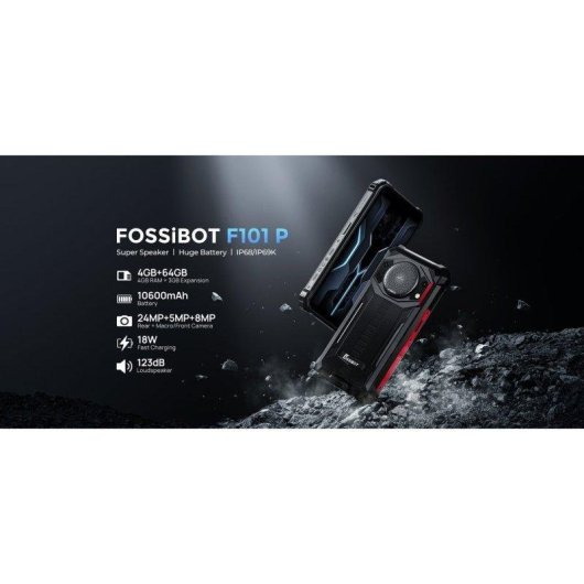 Fossibot F101P 4G 4GB 64GB Nero 5.45" Batteria 10600mAh