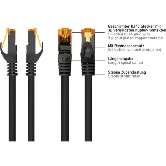 Cable de red Varia RJ45 Cat.7 S/FTP 2 m