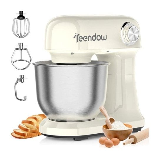 Batidor Teendow SM-B03C 12 Vitesses Bol Acier Inoxydable 5Qt Blanc