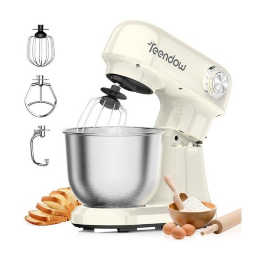 Batidor Teendow SM-B03C 12 Vitesses Bol Acier Inoxydable 5Qt Blanc