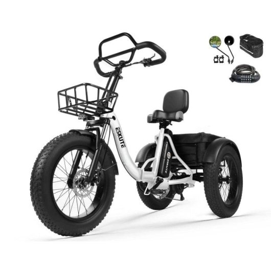 Bicicleta eléctrica Eskute T302 Pro plegable 250W 48V 20,8Ah blanca