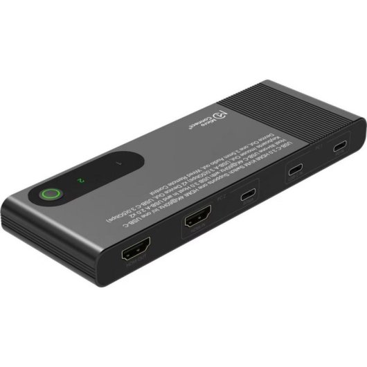 MicroConnect Interrupteur KVM HDMI & USB-C 2 Ports 4K Ultra HD