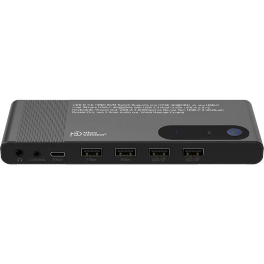 MicroConnect Interrupteur KVM HDMI & USB-C 2 Ports 4K Ultra HD