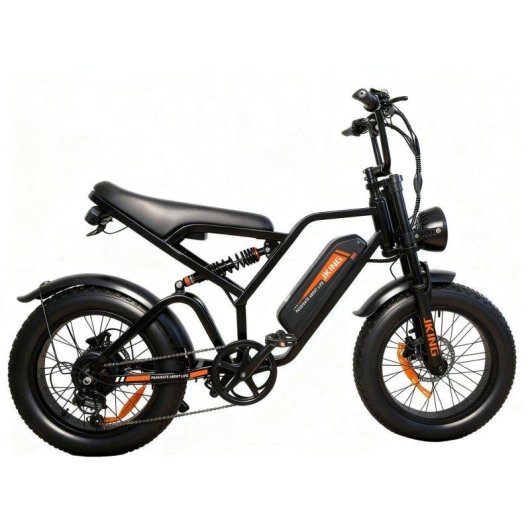 Bicicleta eléctrica JKING Fxh-009 Motor 500W Batería 48V 15.6Ah 20"x4.0" Freno de Disco Marrón