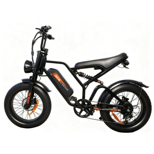 Bicicleta eléctrica JKING Fxh-009 Motor 500W Batería 48V 15.6Ah 20"x4.0" Freno de Disco Marrón