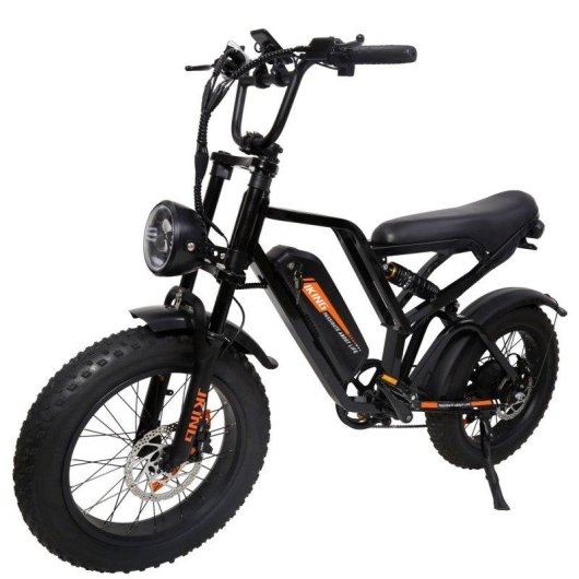 Bicicleta eléctrica JKING Fxh-009 Motor 500W Batería 48V 15.6Ah 20"x4.0" Freno de Disco Marrón