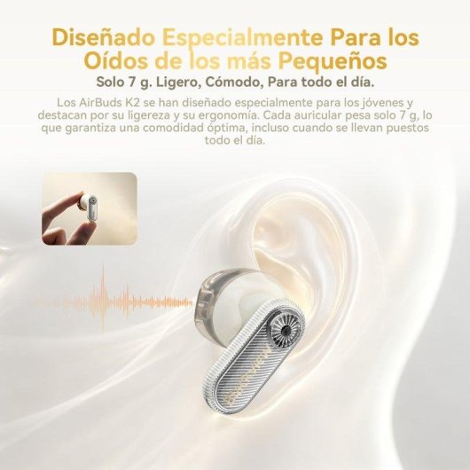 Blackview Airbuds K2 kabellose Bluetooth 6.0 Kinderkopfhörer mit Tierdesign, weiß gold