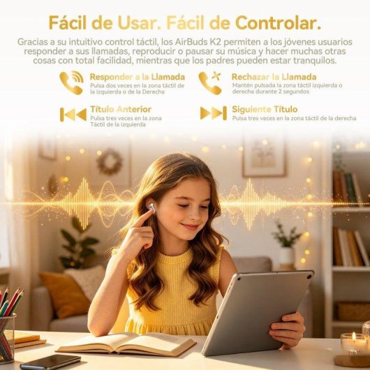 Blackview Airbuds K2 kabellose Bluetooth 6.0 Kinderkopfhörer mit Tierdesign, weiß gold