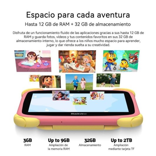 Tablet Blackview Link Mini Kids WiFi 7" 3GB 32GB Rosa Stylus Pen