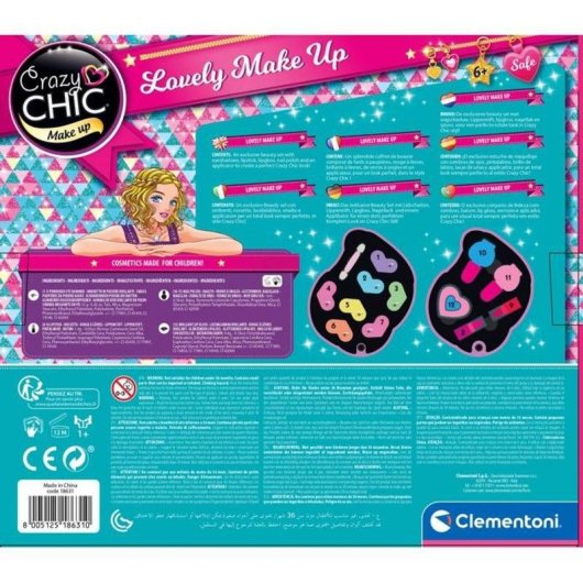 Kit de Maquiagem Sereia Clementoni Crazy Chic - 2 Paletes Cosméticos Seguros