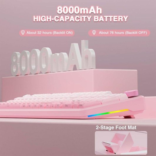 Teclado Aula F108 Pro mecánico inalámbrico RGB hot-swap full size
