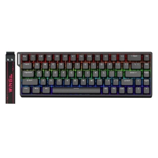 Teclado Aula Win68 HE Hall Effect magnético compacto con RGB y USB-C