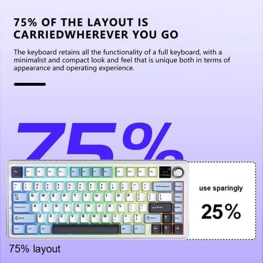 Teclado Aula F75 Max mecánico inalámbrico compacto 75% RGB Hot-swappable