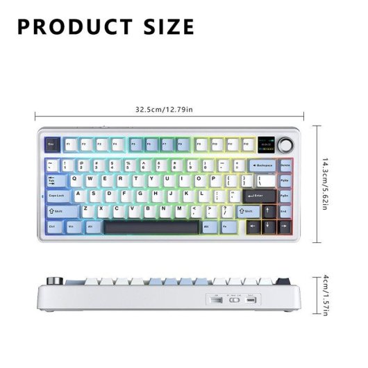 Teclado Aula F75 Max mecánico inalámbrico compacto 75% RGB Hot-swappable