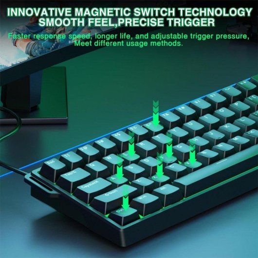Teclado Aula Win60 HE magnético compacto con switches Hall Effect y RGB