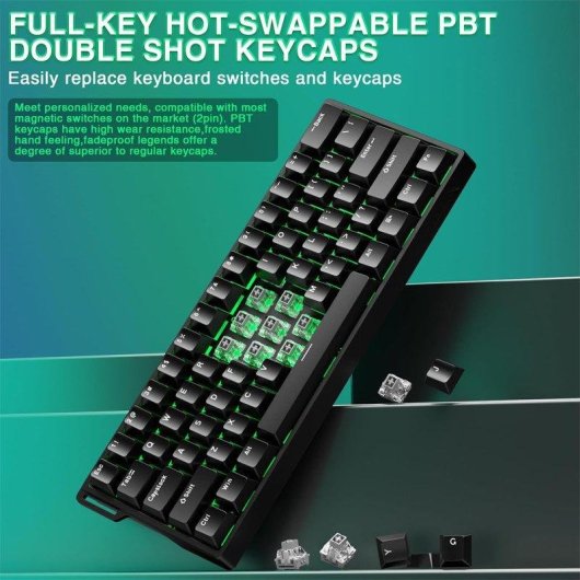 Teclado Aula Win60 HE magnético compacto con switches Hall Effect y RGB