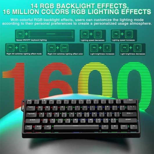 Teclado Aula Win60 HE magnético compacto con switches Hall Effect y RGB