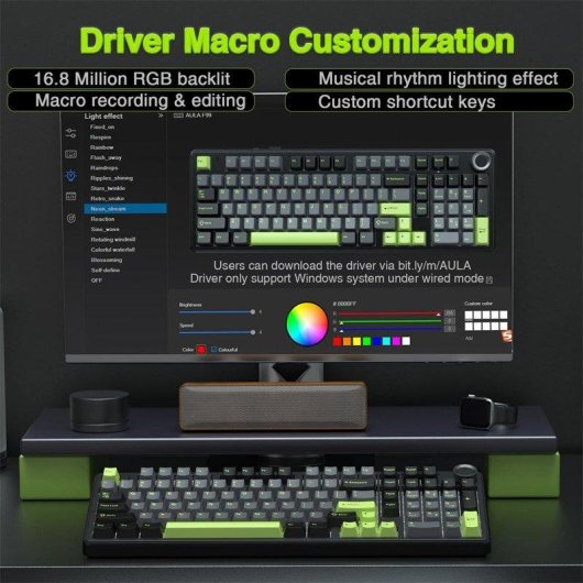 Teclado Aula F99 Pro mecánico inalámbrico tri-mode hot-swappable RGB