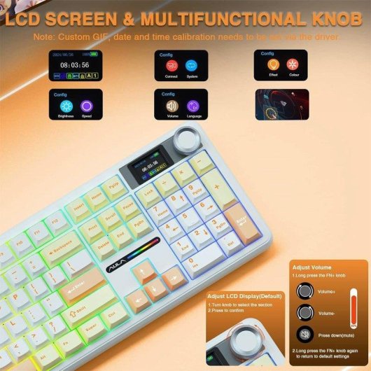 Teclado Aula F108 Pro mecánico inalámbrico tri-modo Full Size RGB español