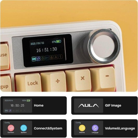 Teclado Aula F108 Pro mecánico inalámbrico tri-modo Full Size RGB español