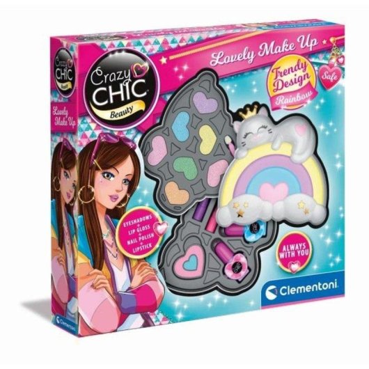 Kit de Maquillagem Infantil Arco-Íris Clementoni Crazy Chic