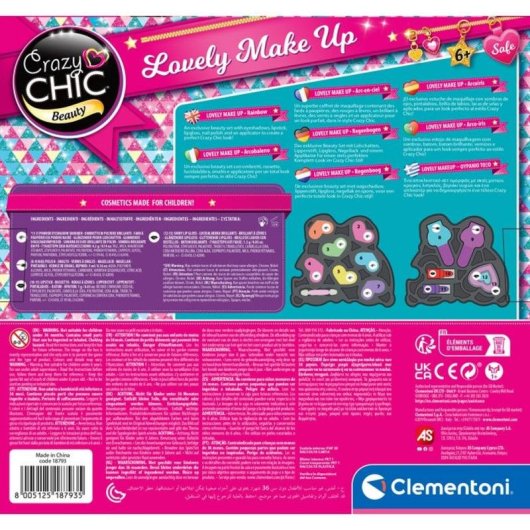 Kit de Maquillagem Infantil Arco-Íris Clementoni Crazy Chic